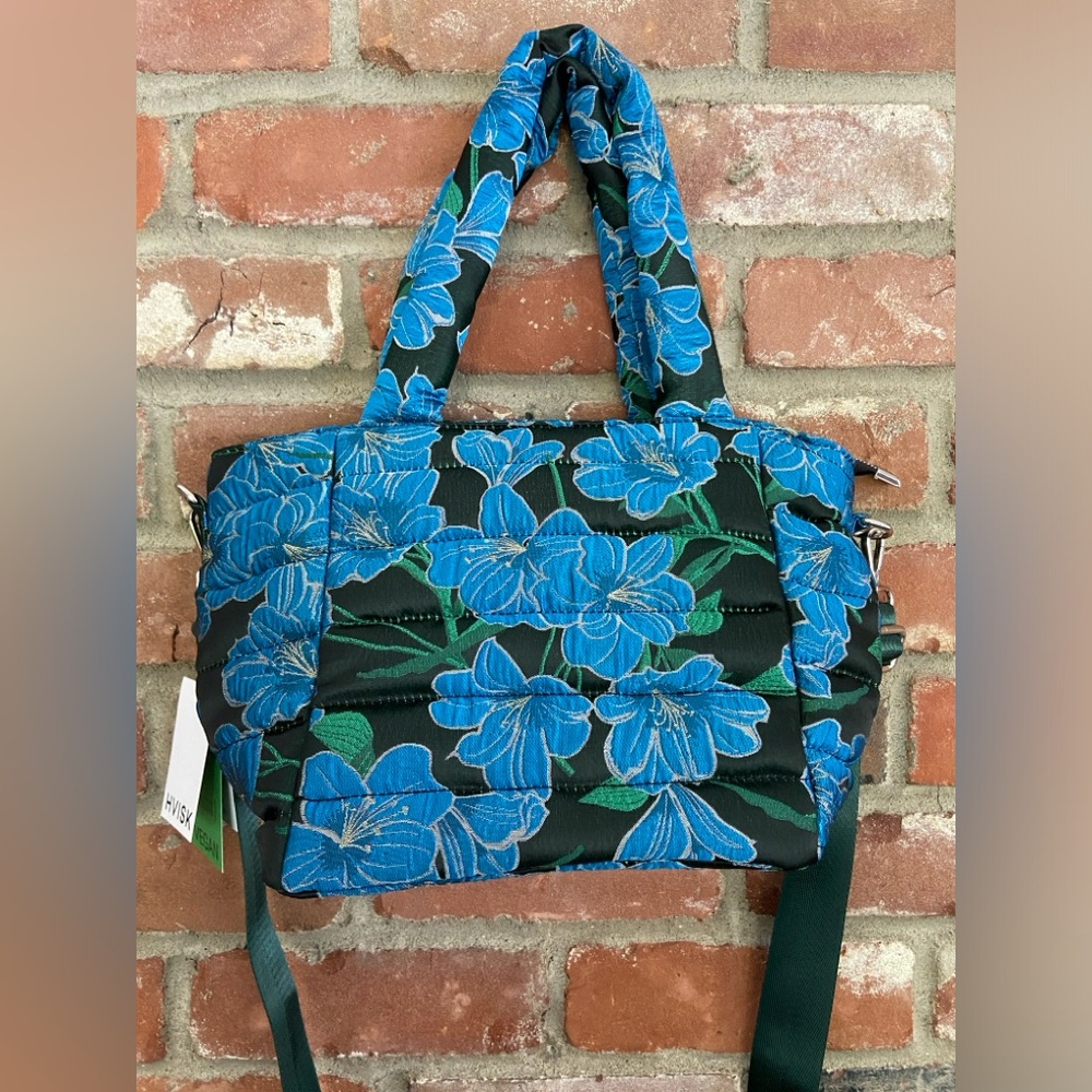 NWT HVISK Valley Water Flowers Crossbody Bag Purse Womens Blue Floral